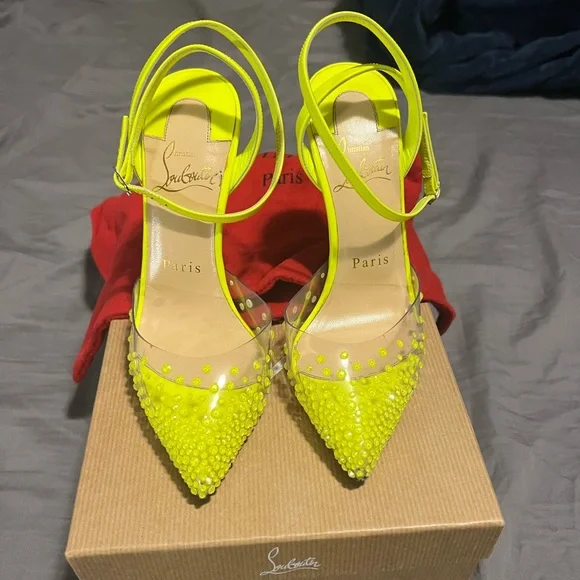 Christian Louboutin Fluorescent Crystal Strass Spikaqueen 100 size 35 - Picture 1 of 13